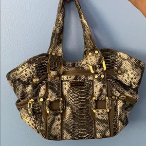 A Jimmy Choo snakeskin handbag